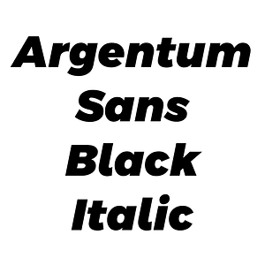 Argentum Sans Black Italic