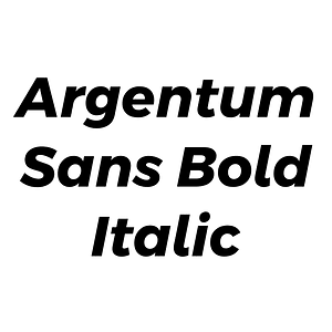 Argentum Sans Bold Italic