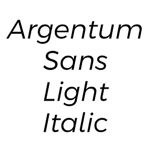 Argentum Sans Light Italic