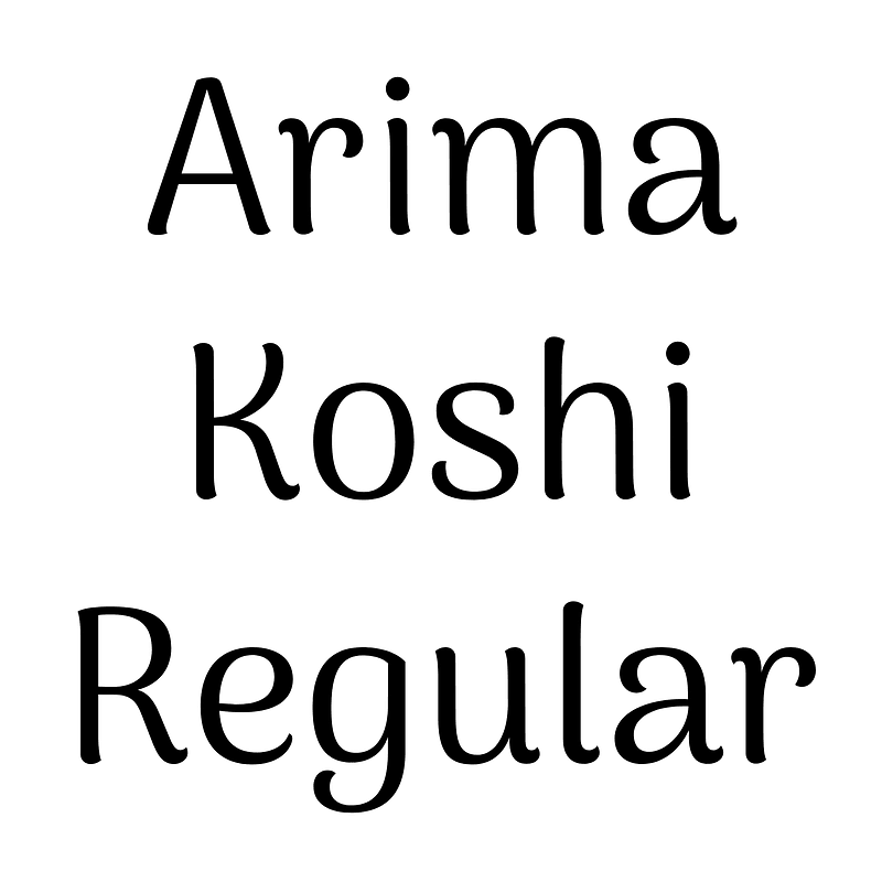 Arima Koshi Regular - Free fonts on creazilla.com