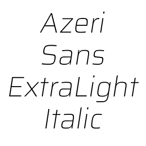 Azeri Sans ExtraLight Italic