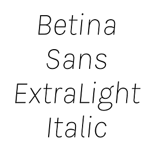 Betina Sans ExtraLight Italic