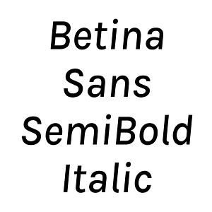 Betina Sans SemiBold Italic