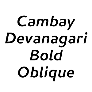 Cambay Devanagari Bold Oblique