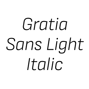 Gratia Sans Light Italic