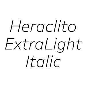 Heraclito ExtraLight Italic