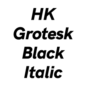 HK Grotesk Black Italic