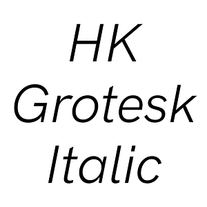 HK Grotesk Italic