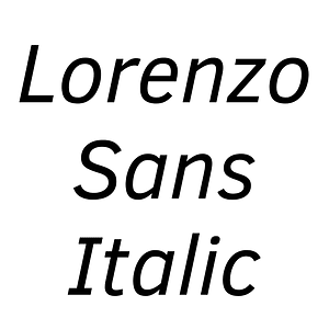 Lorenzo Sans Italic