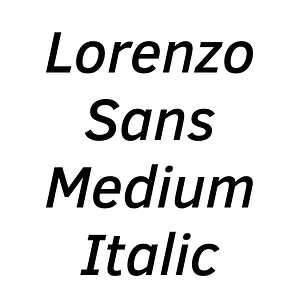 Lorenzo Sans Medium Italic