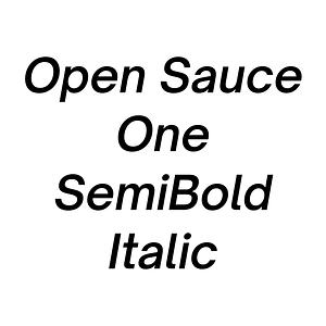 Open Sauce One SemiBold Italic