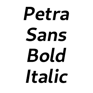 Petra Sans Bold Italic