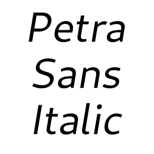 Petra Sans Italic