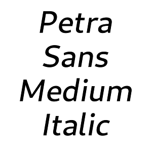 Petra Sans Medium Italic