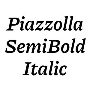 Piazzolla SemiBold Italic