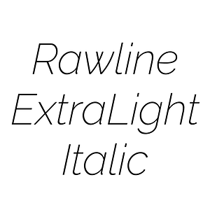 Rawline ExtraLight Italic