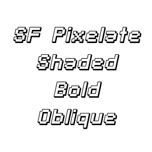 SF Pixelate Shaded Bold Oblique