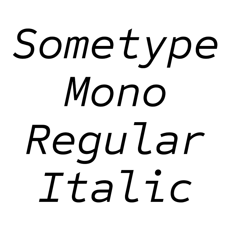 Sometype Mono Regular Italic - Free fonts on creazilla.com