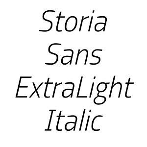 Storia Sans ExtraLight Italic