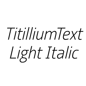 TitilliumText Light Italic