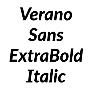 Verano Sans ExtraBold Italic