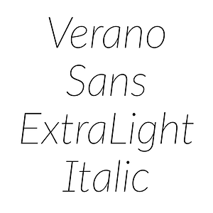 Verano Sans ExtraLight Italic