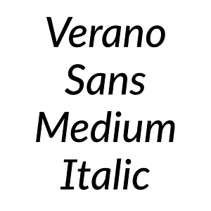 Verano Sans Medium Italic