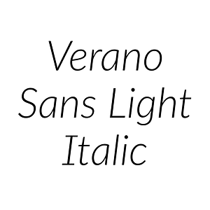 Verano Sans Light Italic