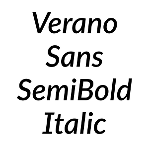 Verano Sans SemiBold Italic