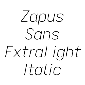 Zapus Sans ExtraLight Italic