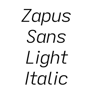 Zapus Sans Light Italic