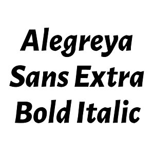 Alegreya Sans Extra Bold Italic