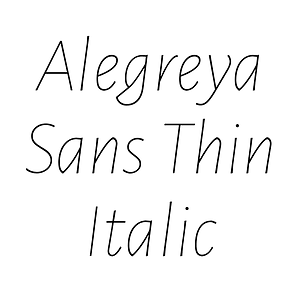 Alegreya Sans Thin Italic