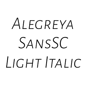 Alegreya SansSC Light Italic