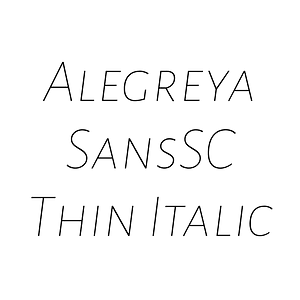 Alegreya SansSC Thin Italic