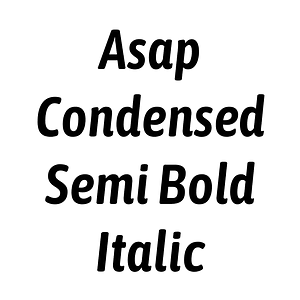 Asap Condensed Semi Bold Italic