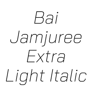 Bai Jamjuree Extra Light Italic