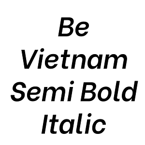Be Vietnam Semi Bold Italic