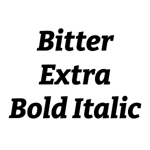 Bitter Extra Bold Italic