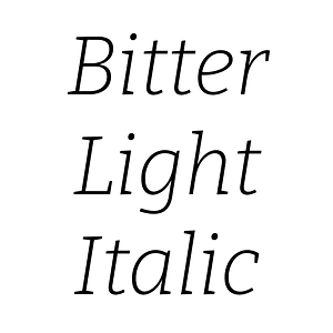 Bitter Light Italic