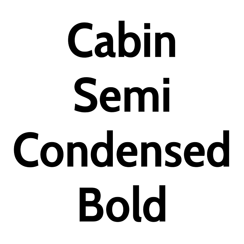 Cabin Semi Condensed Bold