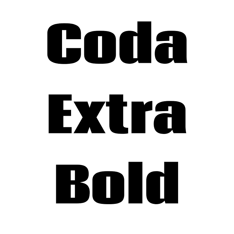 Coda Extra Bold - Free fonts on creazilla.com