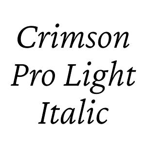 Crimson Pro Light Italic