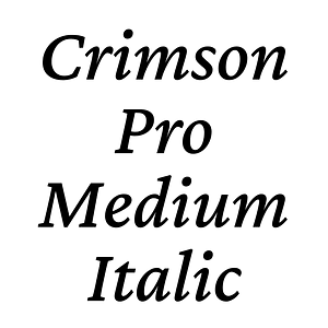 Crimson Pro Medium Italic