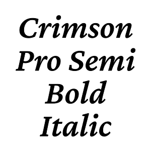 Crimson Pro Semi Bold Italic