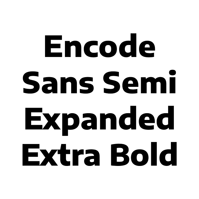 Encode Sans Semi Expanded Extra Bold - Free fonts on creazilla.com