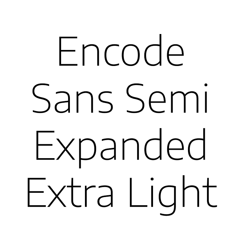 Encode Sans Semi Expanded Extra Light - Free fonts on creazilla.com