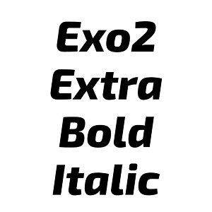 Exo2 Extra Bold Italic