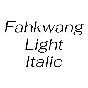 Fahkwang Light Italic
