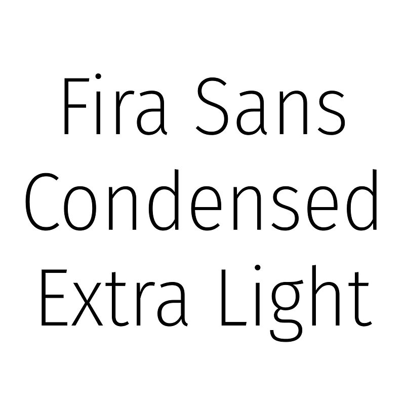 Fira Sans Condensed Extra Light - Free fonts on creazilla.com